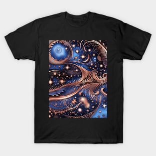 Other Worldly Designs- nebulas, stars, galaxies, planets with feathers T-Shirt